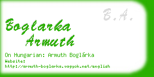 boglarka armuth business card